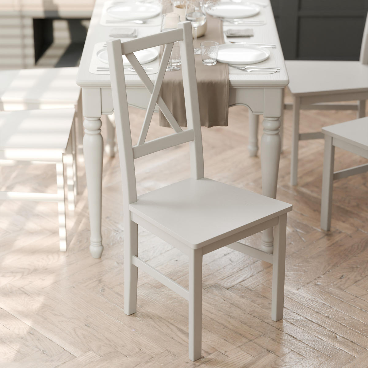 HOLZSTUHL für das Esszimmer ROMA, kaszmir - Schwarz, Holzwerkstoff (43/95/40cm) - Idohome