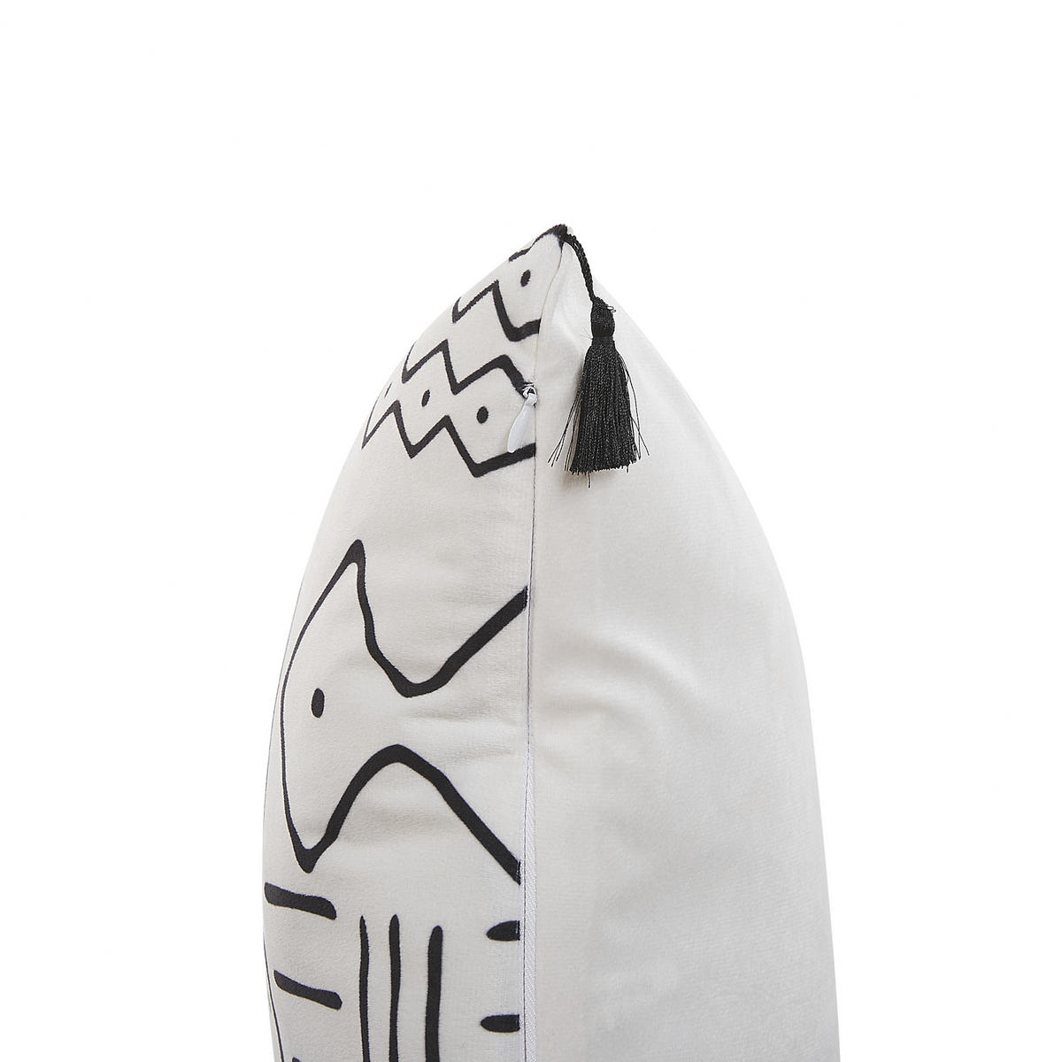 DEKOKISSEN 2er-Set Weiß 45/45 cm Schefflera - Weiß, Textil (45/45cm) - Beliani