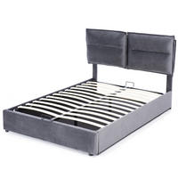 STAURAUMBETT 140/200 cm DE-00174, in Grau, hydraulischem Bettkasten - Grau, Holz (140/200cm) - ComfortXL