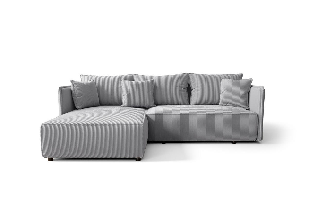 ECKSOFA mit Schlaffunktion MILANO L Poso 110 Links - Grau, Textil (245/185cm) - Bedante