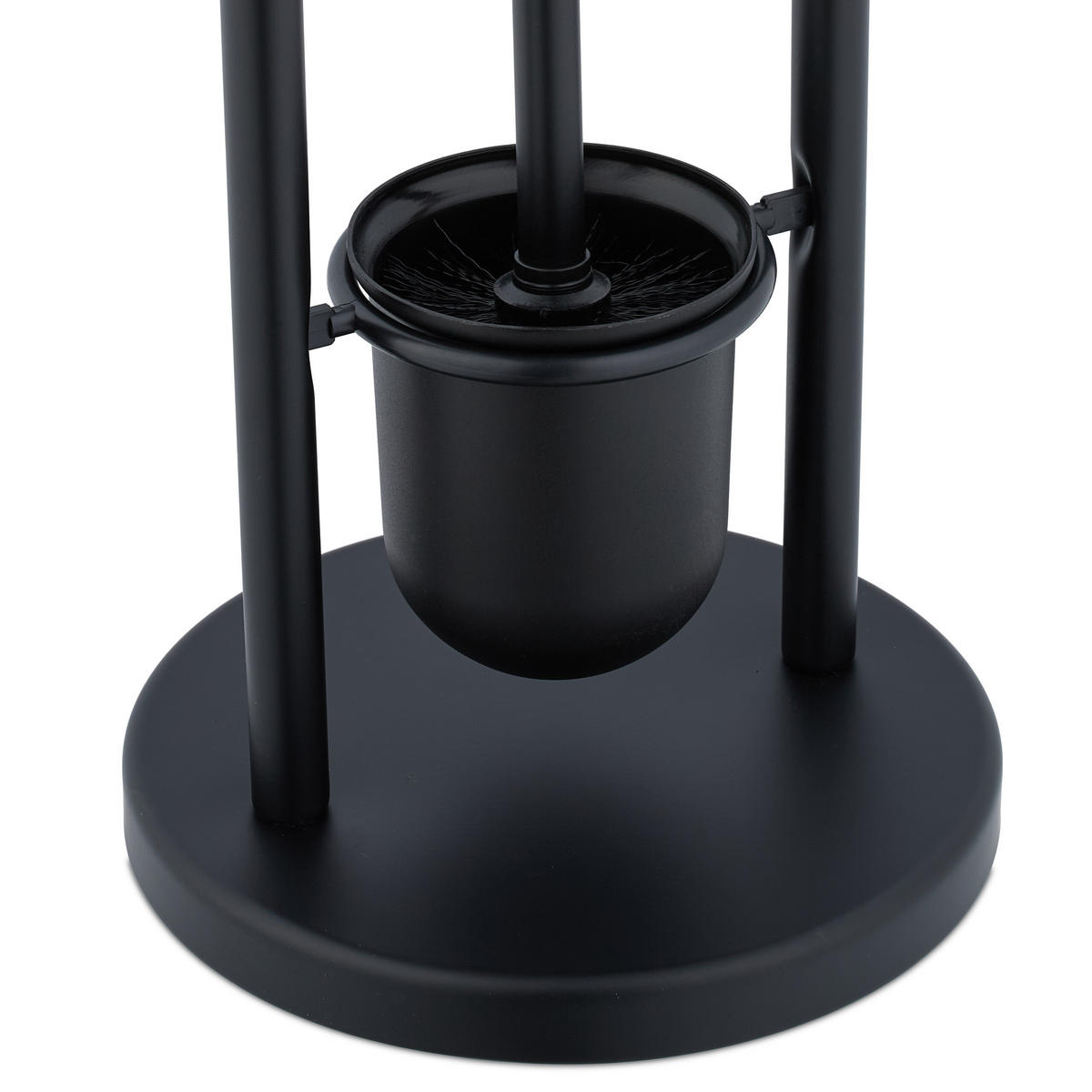 WC-GARNITUR - Schwarz, Kunststoff/Textil (22/79/22cm) - Relaxdays