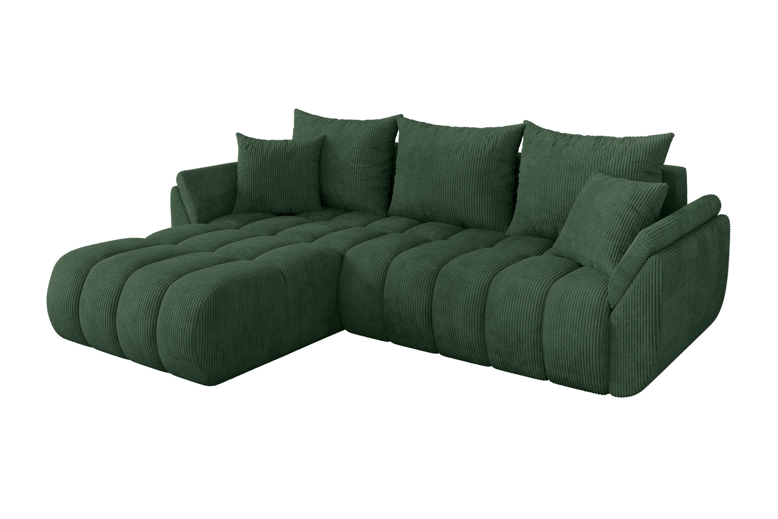 Altdecor Ecksofa Dunkelgrün 277x194 cm