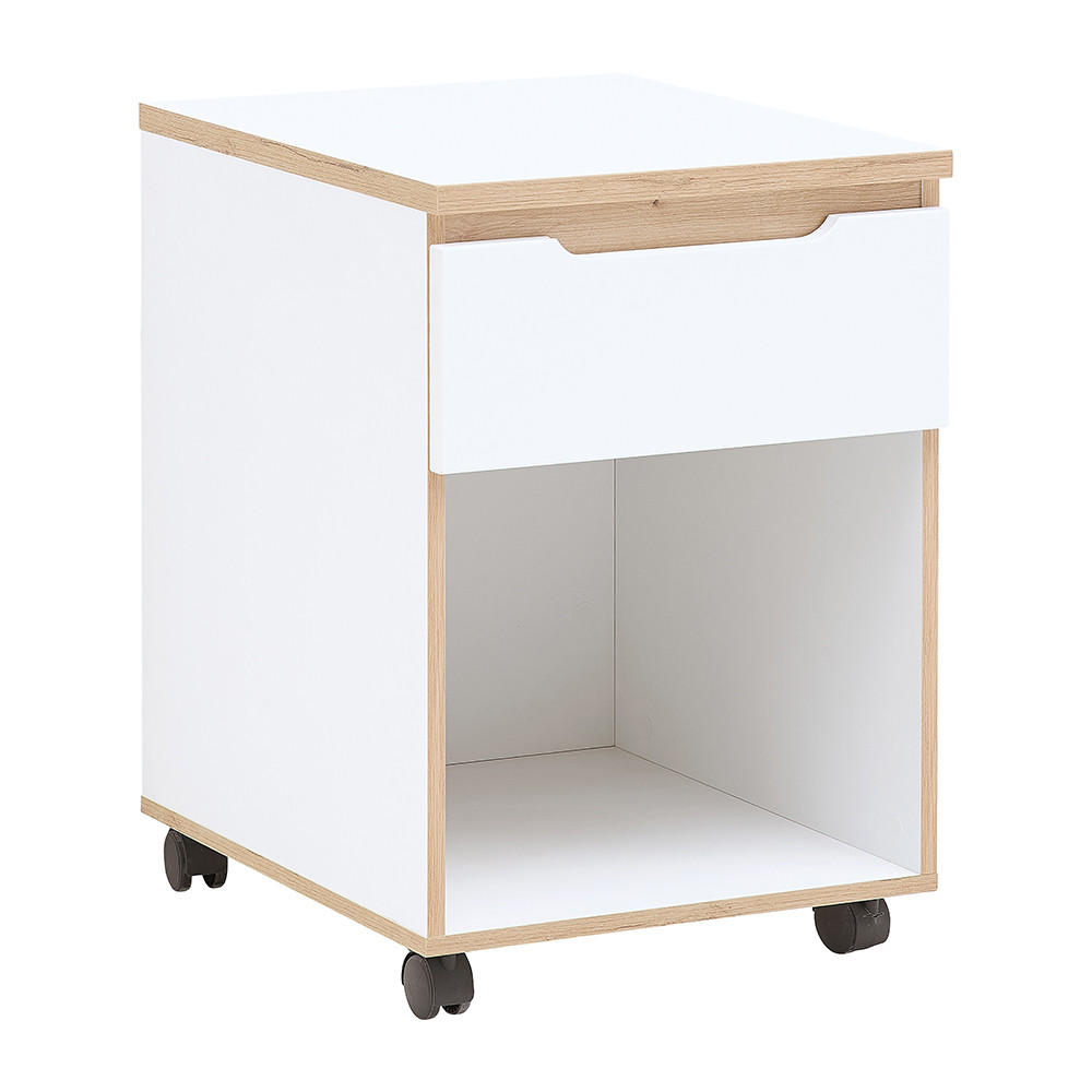 ROLLCONTAINER Manresa-36 - Weiß, Holzwerkstoff (45/66/55cm) - Lomado