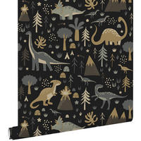 TAPETE Dinosaurier 50 x 900 cm - Schwarz, Papier (50/0.1cm) - ESTAhome