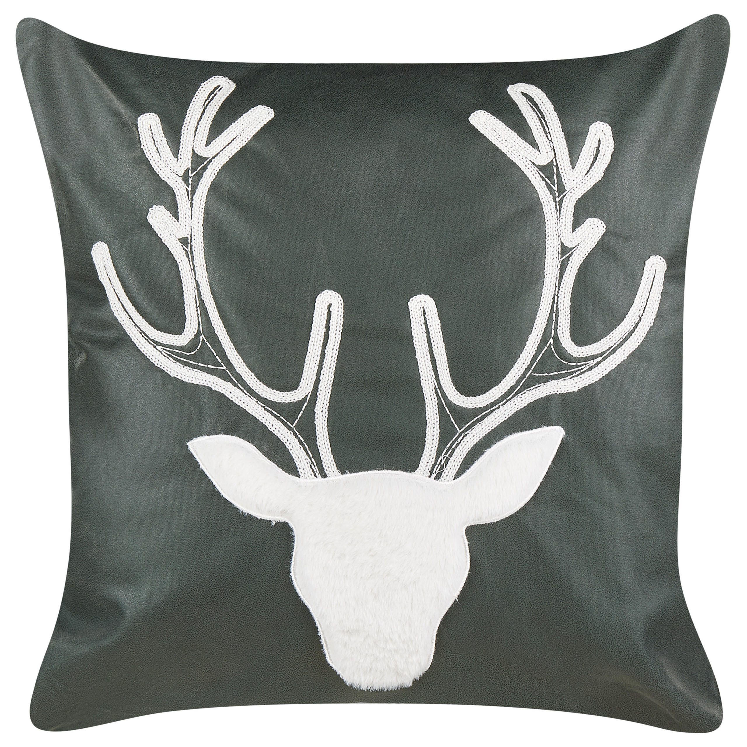 DEKOKISSEN 2er-Set Grün 45/45 cm Bicocca - Weiß/Grün, Textil (45/45cm) - Beliani