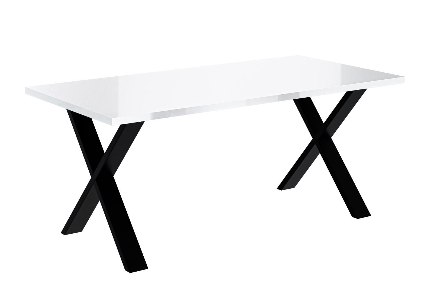 ESSTISCH 160x90x75 cm - Weiß Hochglanz / Schwarz - KLYN X - Weiß Hochglanz, Holzwerkstoff (160/90/75cm) - ALTDECOR