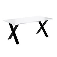ESSTISCH 160x90x75 cm - Weiß Hochglanz / Schwarz - KLYN X - Weiß Hochglanz, Holzwerkstoff (160/90/75cm) - ALTDECOR