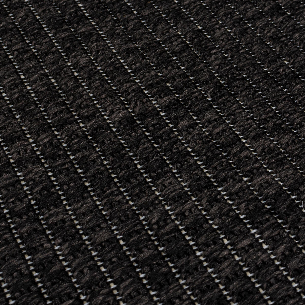 TEPPICH Outdoor Unifarben, Bordüre, Balkon schmutzabweisend Schwarz Rechteckig 200x290 - Schwarz, Textil (200/290cm) - KADIMA DESIGN