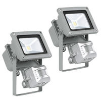 LED STRAHLER ALU Silber 2er Set - Silberfarben, Glas (11.5/11/15cm)