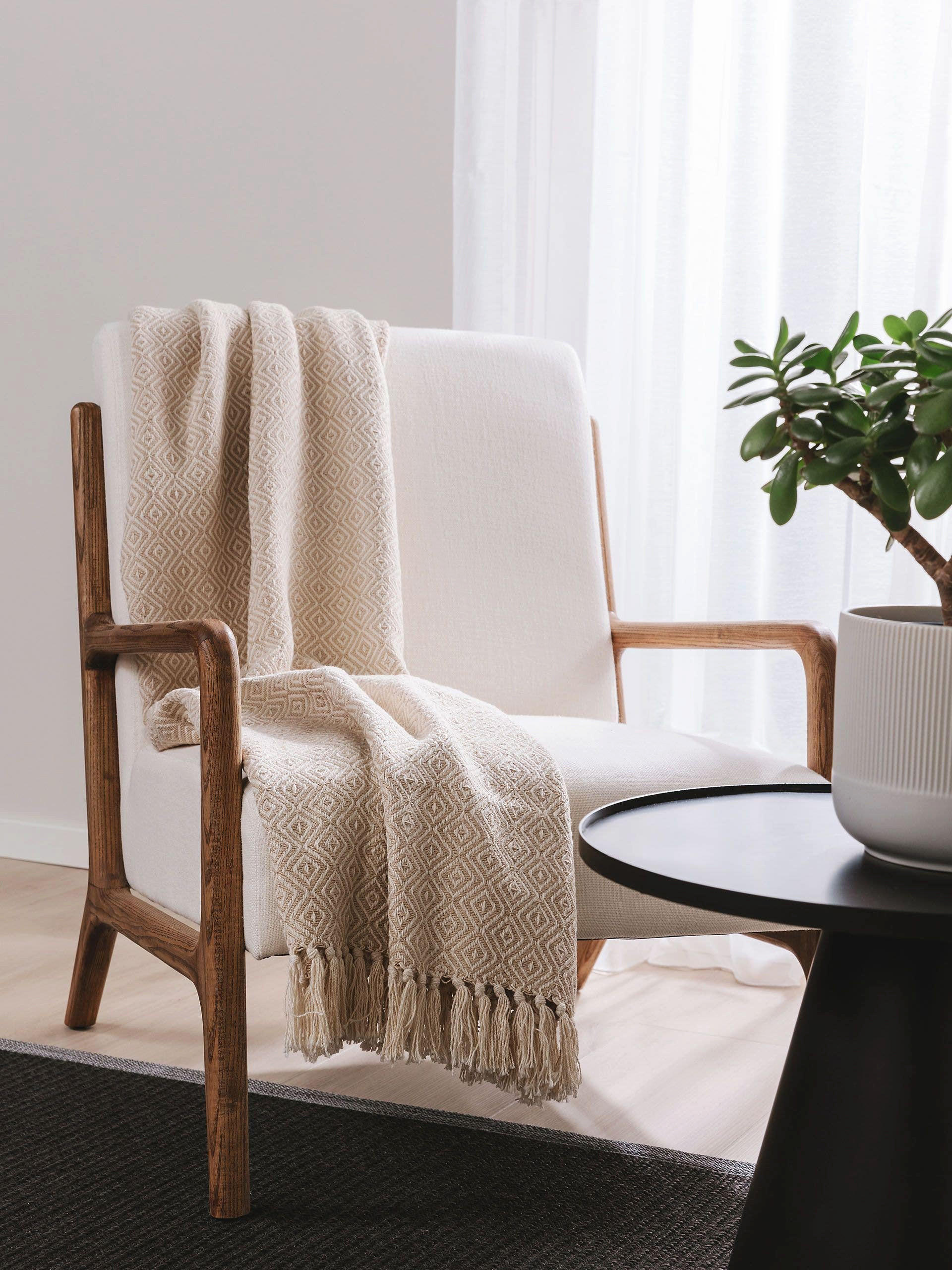 BAUMWOLLDECKE Jasmin Beige 125x150 cm - Beige, Textil (125/150cm) - benuta Nest