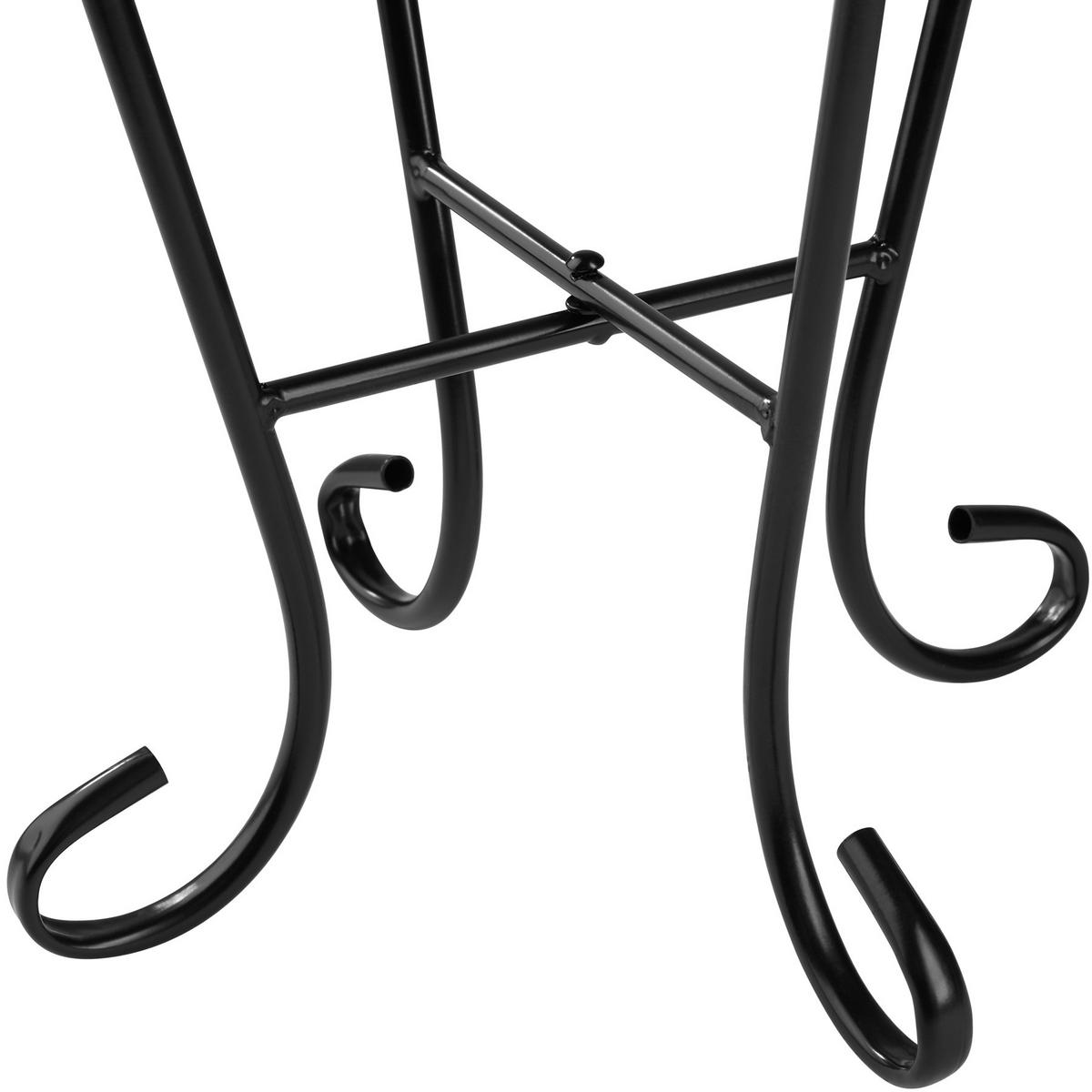 BALKONTISCH , 30 x 30 x 61,5 cm, weiß/blau - Blau/Weiß, Metall (30/30/61.5cm) - tectake