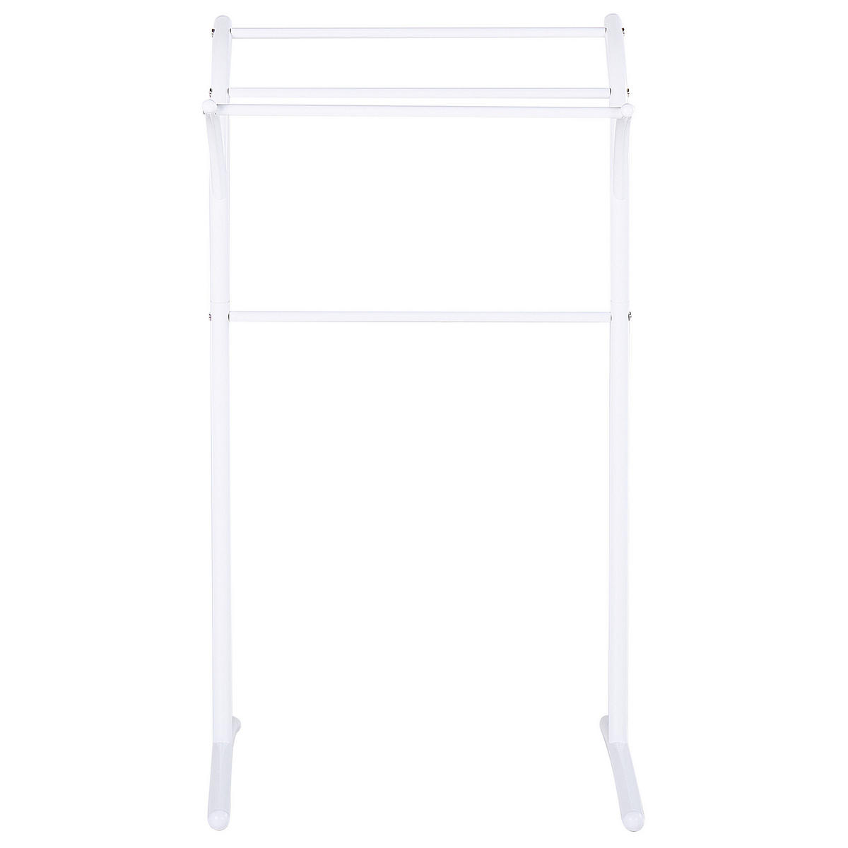 HANDTUCHSTÄNDER Stahl weiß 51 x 91 cm Yopal - Weiß, Metall (51/91/37cm) - Beliani