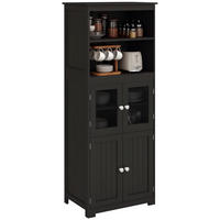 HIGHBOARD DE-11098 2 Glastüren Schwarz - Schwarz, Holzwerkstoff (30/162/60cm) - ComfortXL