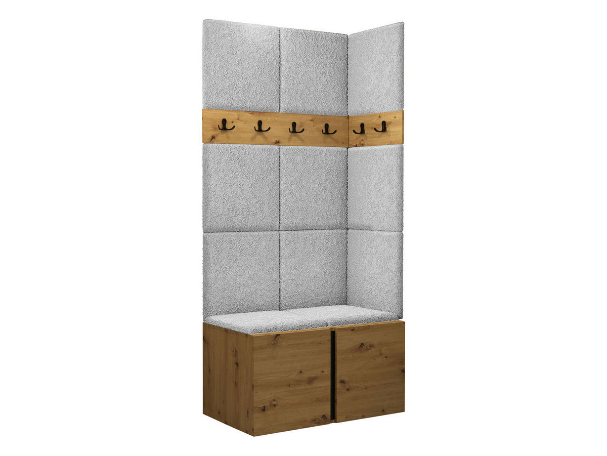 GARDEROBEN-SET Orion I - Hellgrau/Eiche Artisan, Holzwerkstoff/Kunststoff (84/186/46cm) - MIRJAN24