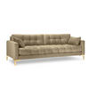 SOFA Mamaia aus Samt beige 4 Sitzplätze - Beige, Textil (92/75/217cm) - Micadoni