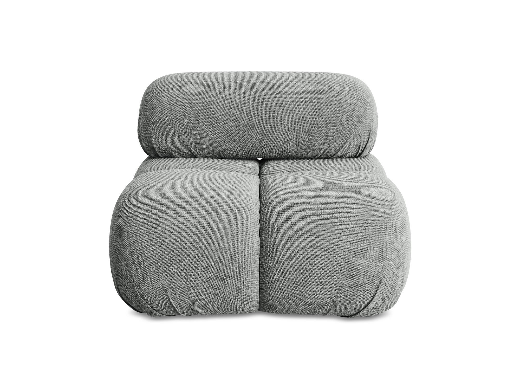 SESSEL Chenille Stoff Grau - Blau/Schwarz, Kunststoff/Textil (96/70/95cm) - Makamii