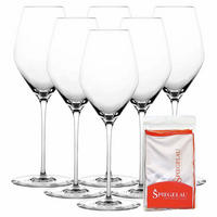 CHAMPAGNERGLÄSER + POLIERTUCH Hi-Lite transparent 347 ml 6er Set - Transparent, Glas (0.347L) - Spiegelau