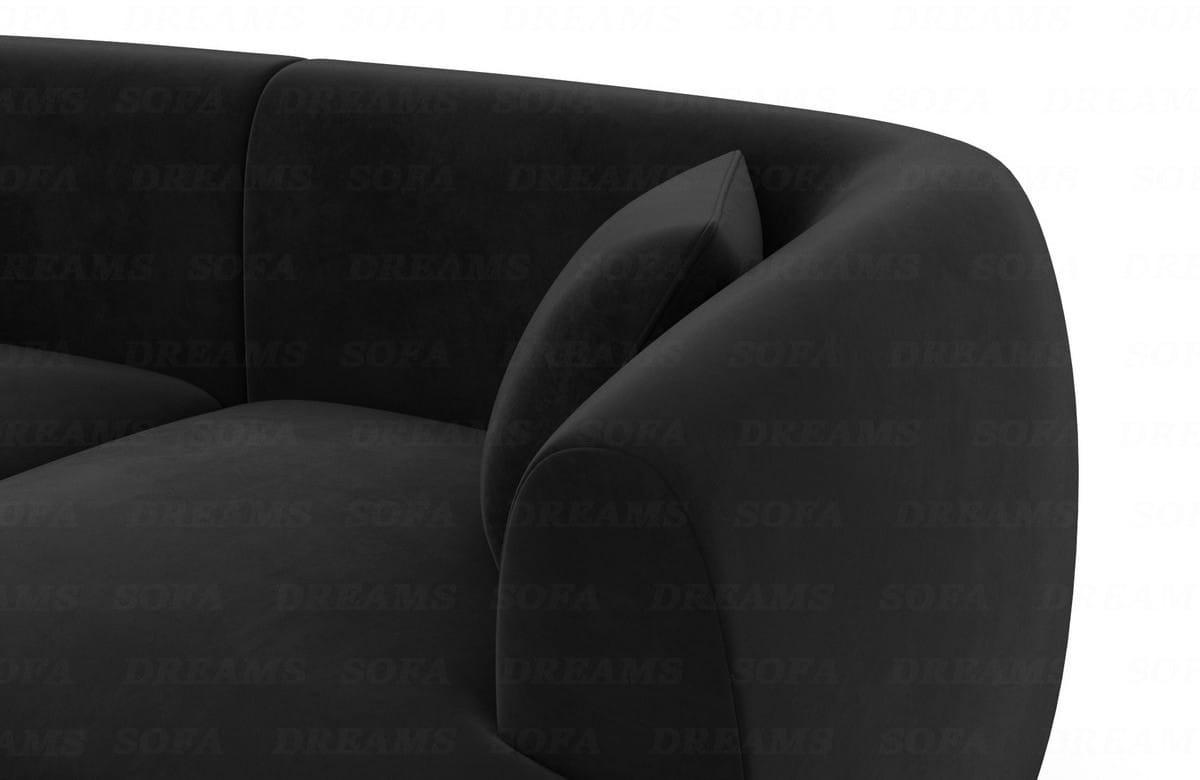 WOHNLANDSCHAFT Azura Schwarz Samtstoff - Schwarz, Kunststoff (325/78/177cm)