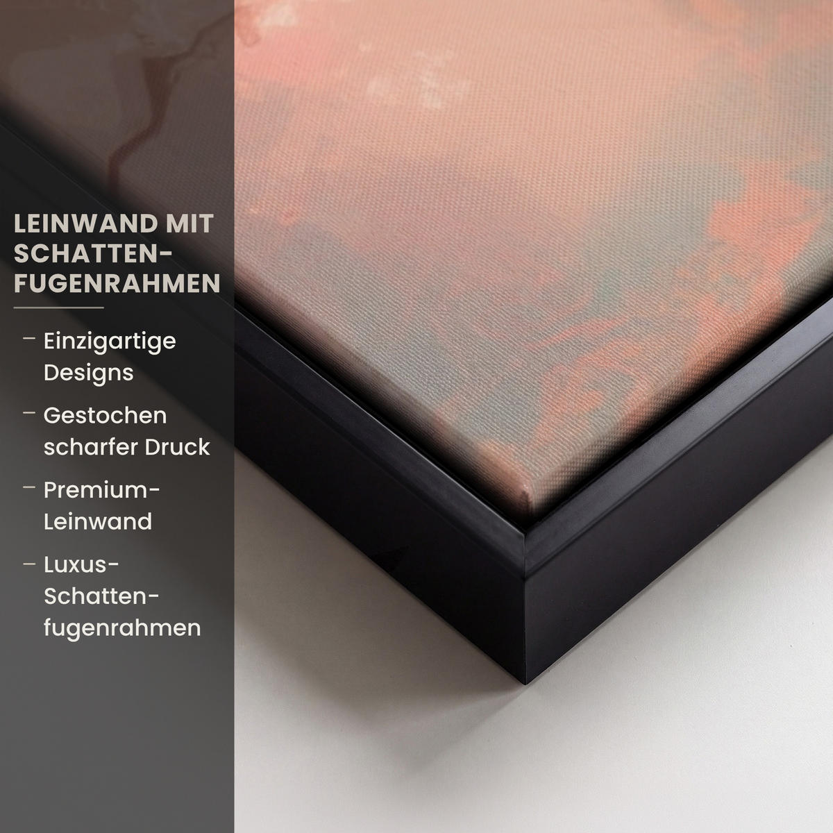LEINWAND Bilder mit Rahmen - Rotkehlchen - Zierpflanze - Blütenzweig - 90x90 - Hellrosa, Textil (90/90cm) - MuchoWow