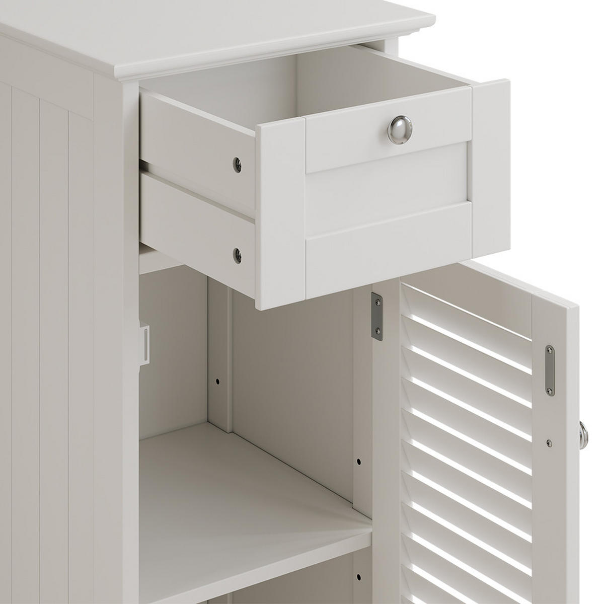 MIDISCHRANK Riad Weiß 32 x 87 cm mit Tür und Schublade - Weiß, Holzwerkstoff (32/87/30cm) - Vicco