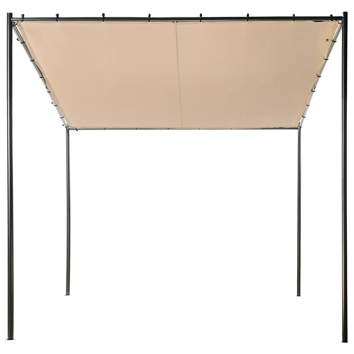 GARTEN-PERGOLA Beige Vimino - Beige, Textil (282/282/294cm) - Beliani