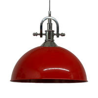 PENDELLEUCHTE Industrielle 30/20 cm - Silberfarben/Rot, Metall (30/20cm) - Bamyum