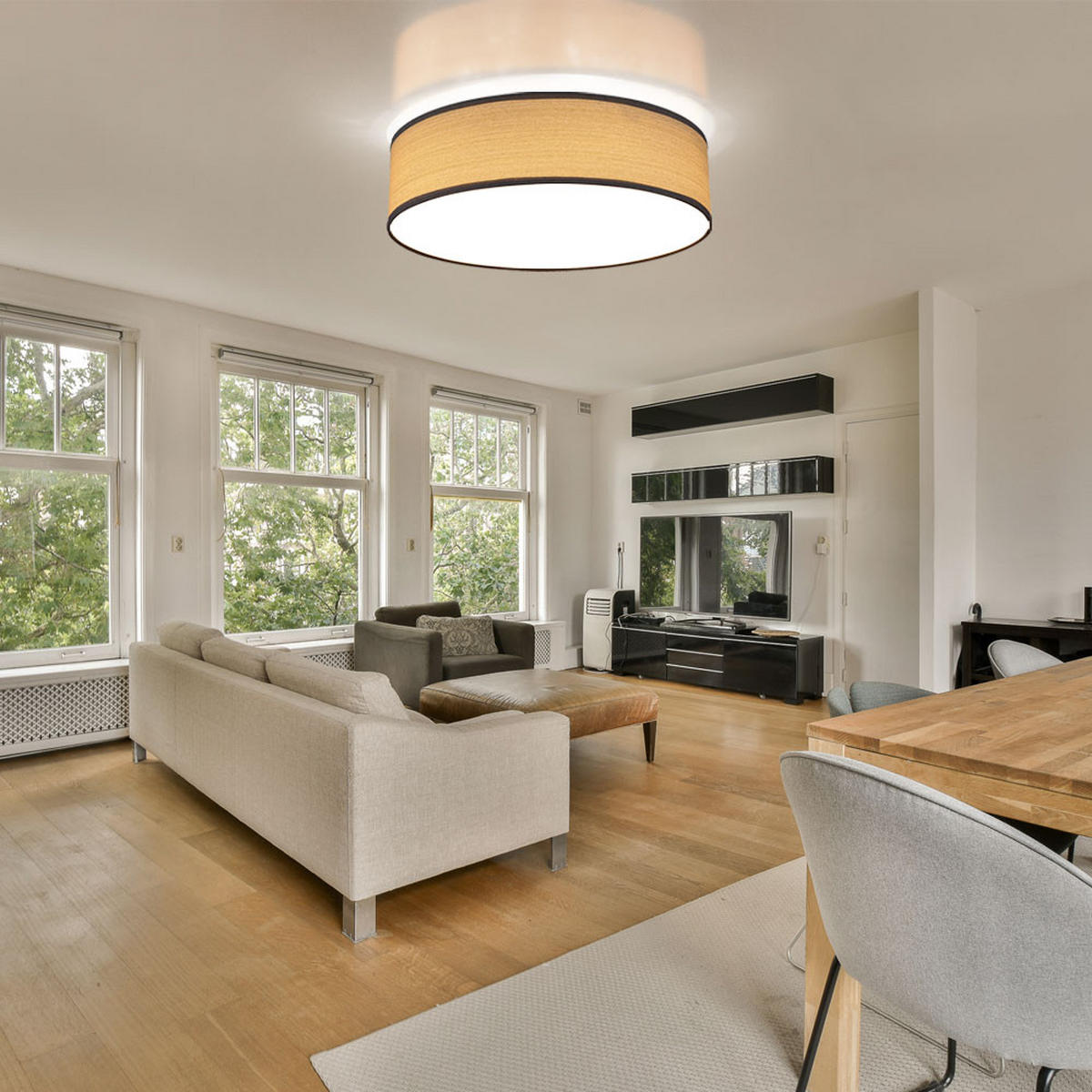 LED DECKENLEUCHTE VARIOS Weiß Holzoptik - Braun, Metall (38/38/10cm) - Globo Lighting