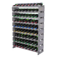 WEINREGAL VINOTECA FLEX PRO HxBxT 121x84x28cm 72 Flaschen auf 9 Ebenen Grau - Grau, Holz (84/121/28cm) - PROREGAL