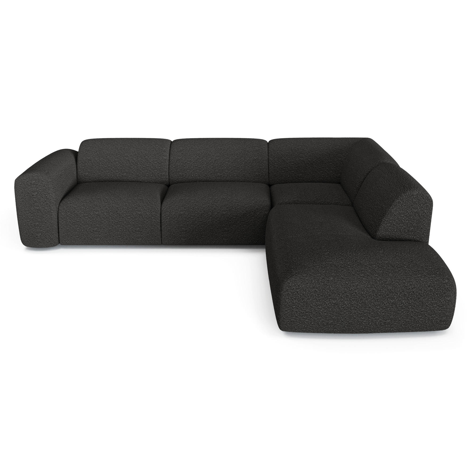 ECKSOFA RECHTS Bouclé-Stoff Dunkles Anthrazit 269cm - Anthrazit, Textil (269/221cm) - Sia Home