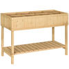 PFLANZTISCH Hochbeet Blumenkasten mit Abfluss Ablage, Tanne Massivholz, Natur - Fichtefarben, Holz (120/60/81cm) - Outsunny