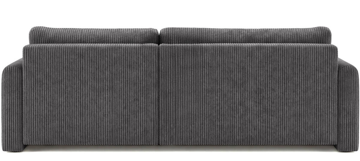 ECKSOFA Cora mit Schlaffunktion & Stauraum, Universell Rechts/Links, Grau Cord Chenille 250/82/160 cm - Schwarz/Grau, Kunststoff/Textil (250/160cm) - WFL GROUP