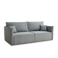 SOFA MIT SCHLAFFUNKTION Obra Blau grau Webstoff - Blaugrau/Schwarz, Holz/Holzwerkstoff (220/70/107cm) - Maison de Reve
