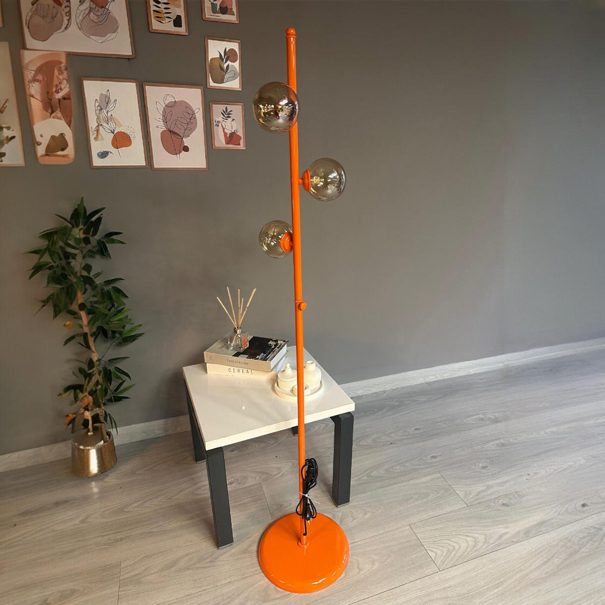 STEHLEUCHTE Klyra 150 Cm - Orange, Metall (30/30/150cm) - Bamyum