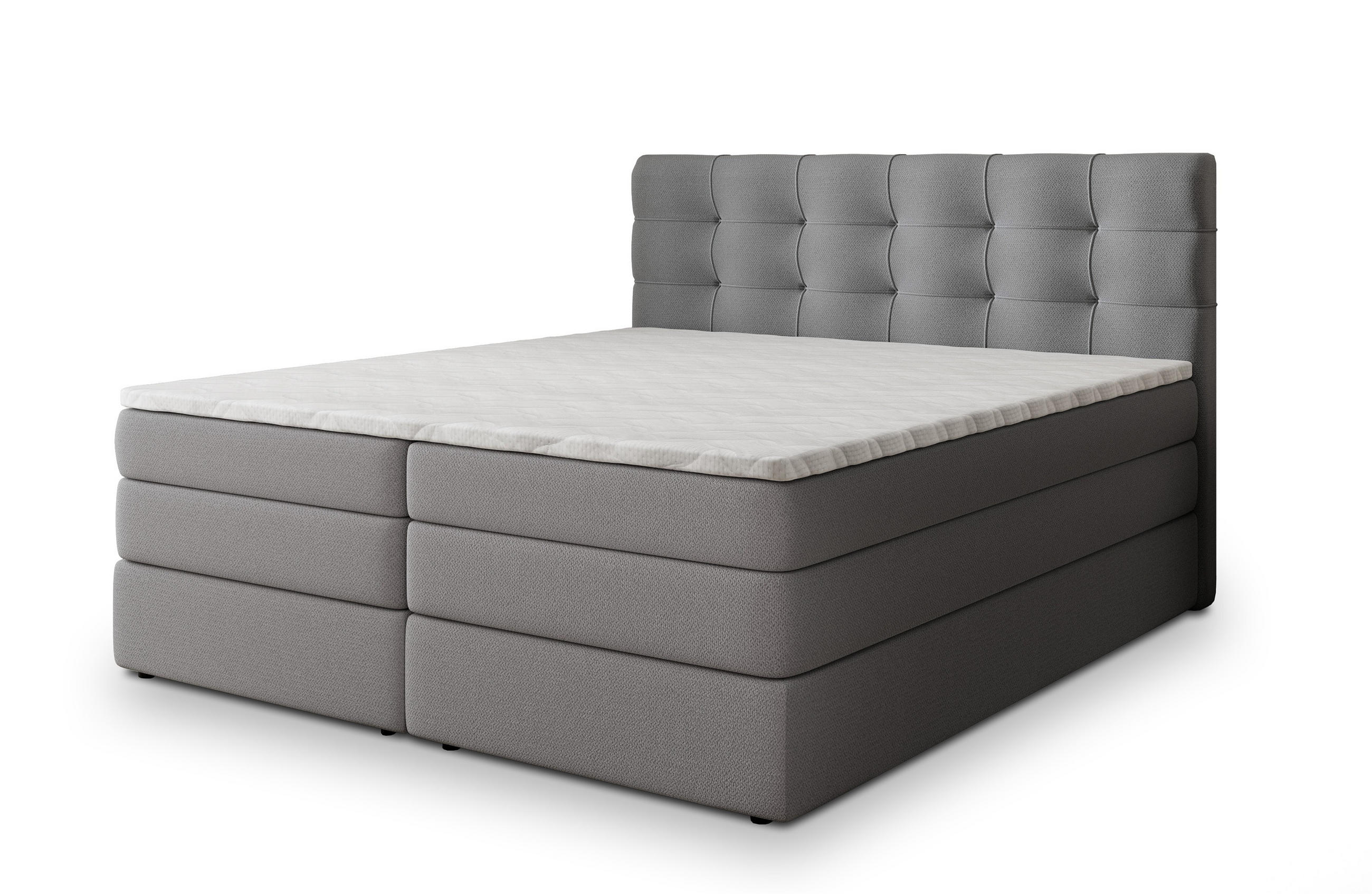 MASSENO POSTEL BOXSPRING AREZI 180x200 cm, s matrací a úložným prostorem, šedá