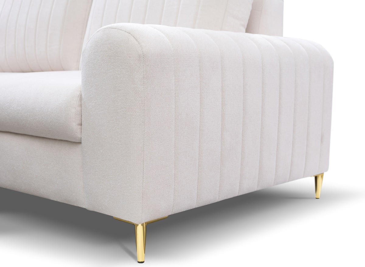 ECKSOFA Creme Mango Mit Schlaffunktion Links - Beige, Naturmaterialien/Textil (251/164cm) - Sepro Meble