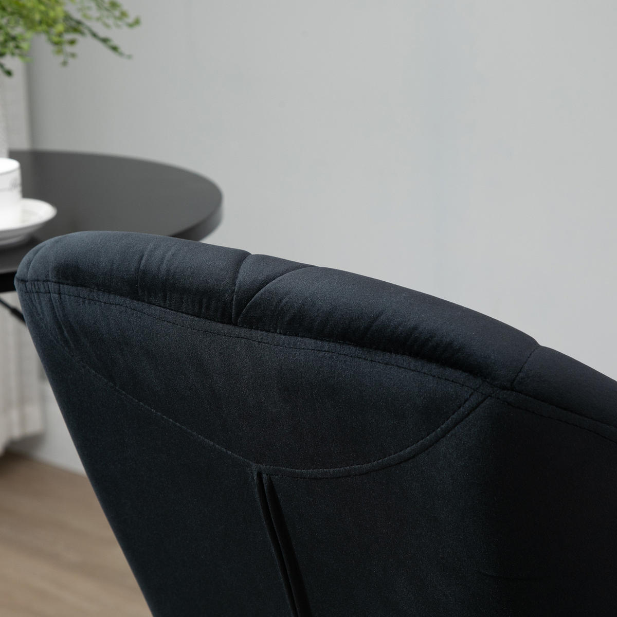 BARHOCKER DE-35988 2er Set drehbar mit Samtbezug Schwarz - Schwarz, Metall (57.5/93/51.5cm) - ComfortXL