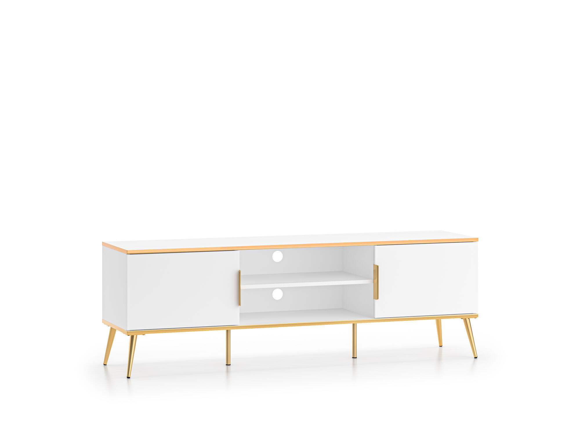TV-LOWBOARD VITERBO Weiß 160x40x53 cm - Weiß, Holzwerkstoff (160/53/40cm) - FURNLUX