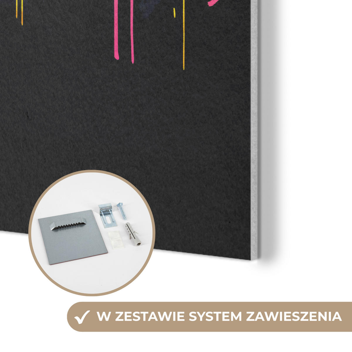 AKUSTIKBILD Weltkarte - Farbe - Bunt - Graffiti - Welt Wandbilder 60x80 cm - Multicolor, Textil (60/80/0.9cm) - MuchoWow