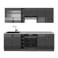 KUCHYŇSKÝ KOUT Fame-Line Antracitový vysoký lesk - antracitová/vysoce lesklá černá, kompozitní dřevo (235/81.6/60cm) - Vicco