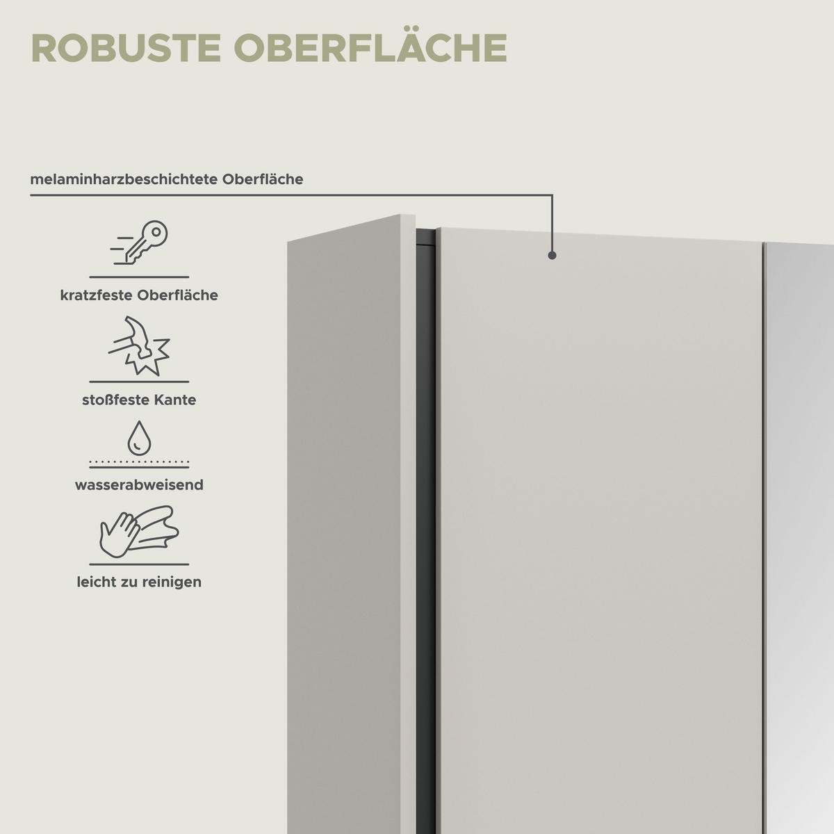 GARDEROBENSCHRANK Emil Kaschmir 107/37/190 cm - Beige, Holzwerkstoff (107/190/37cm) - Xonox