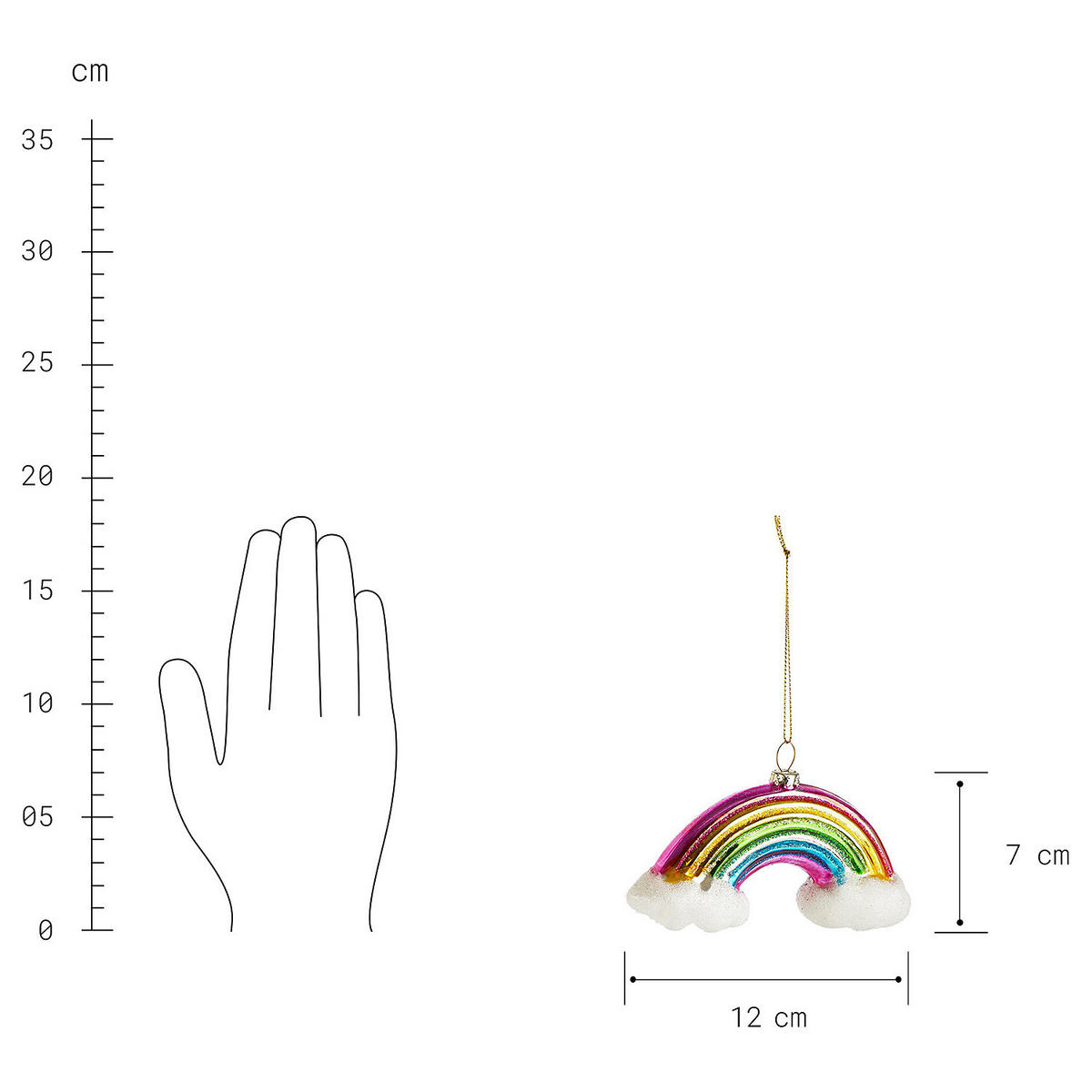 BAUMANHÄNGER Hang On Regenbogen - Multicolor, Glas (2.8/7/12cm) - Butlers