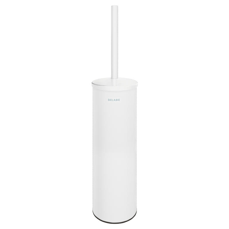 WC-BÜRSTENGARNITUR Wandmontage Edelstahl pulverbeschichtet matt weiß - Weiß, Kunststoff (11.5/10/43cm) - Delabie