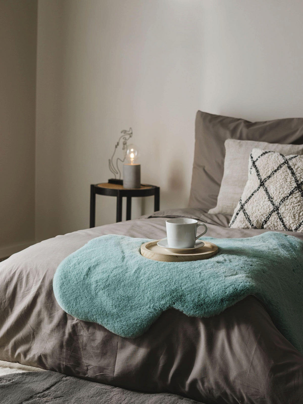 KUNSTFELL-TEPPICH Dave Blau 60x90 cm - Blau, Textil (60/90cm) - benuta Nest