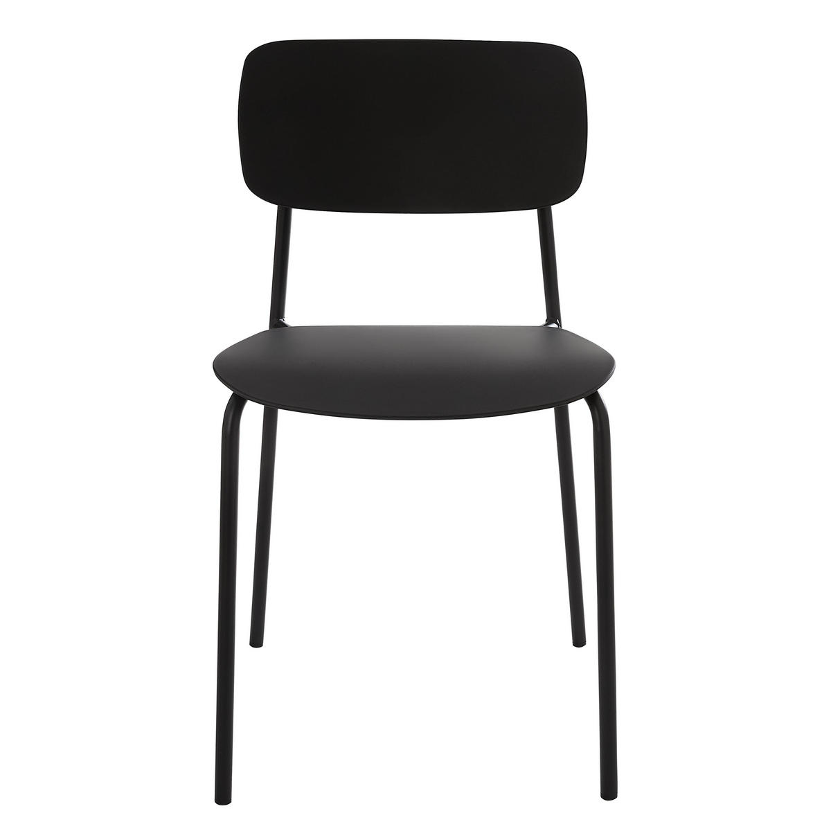 STÜHLE 2-tlg. aus Stahl und Kunststoff, Schwarz - Schwarz, Kunststoff (45/78/51cm) - Oviala