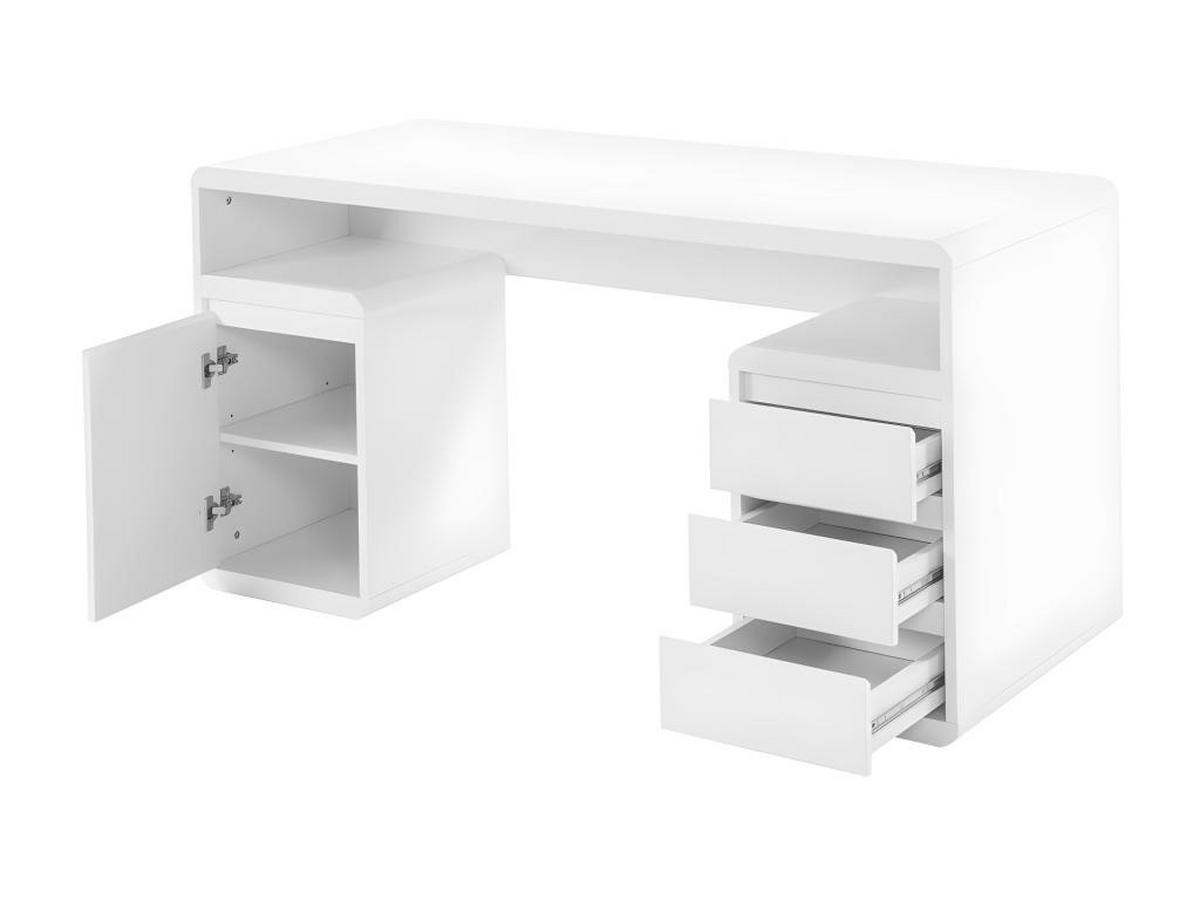 SCHREIBTISCH mit Stauraum - MDF - Weiß lackiert - SERGUEI - Weiß, Holz (140/60/76cm) - Vente-Unique