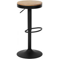 BARHOCKER Holz Natura - Eukalyptusholzfarben, Holz/Metall (38.5/58/38.5cm) - CLP