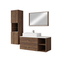 BADMÖBEL-SET Kertos II - Goldfarben/Braun, Holzwerkstoff/Metall (100/57/45cm) - MIRJAN24