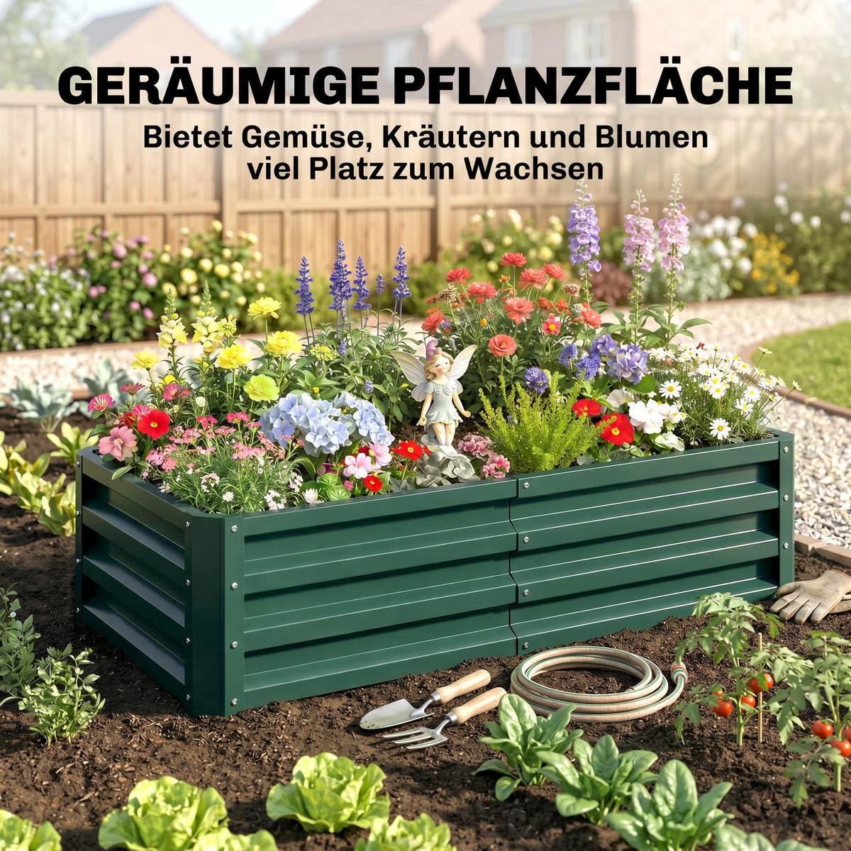 HOCHBEET, Grün - Grün, Metall (60/30.5/120cm) - Outsunny