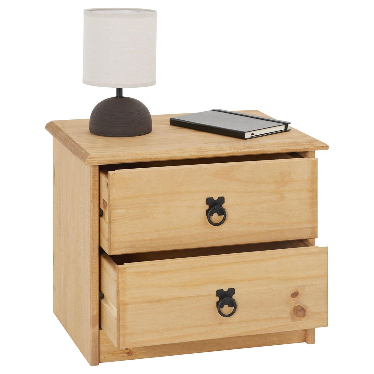 NACHTKOMMODE BARRIO - Naturfarben, Holz (48/41/37cm) - CARO-Möbel
