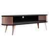 TV-LOWBOARD Roenni Oval Ember - Messingfarben/Schwarz, Holzwerkstoff/Metall (140/44/40cm) - MIRJAN24